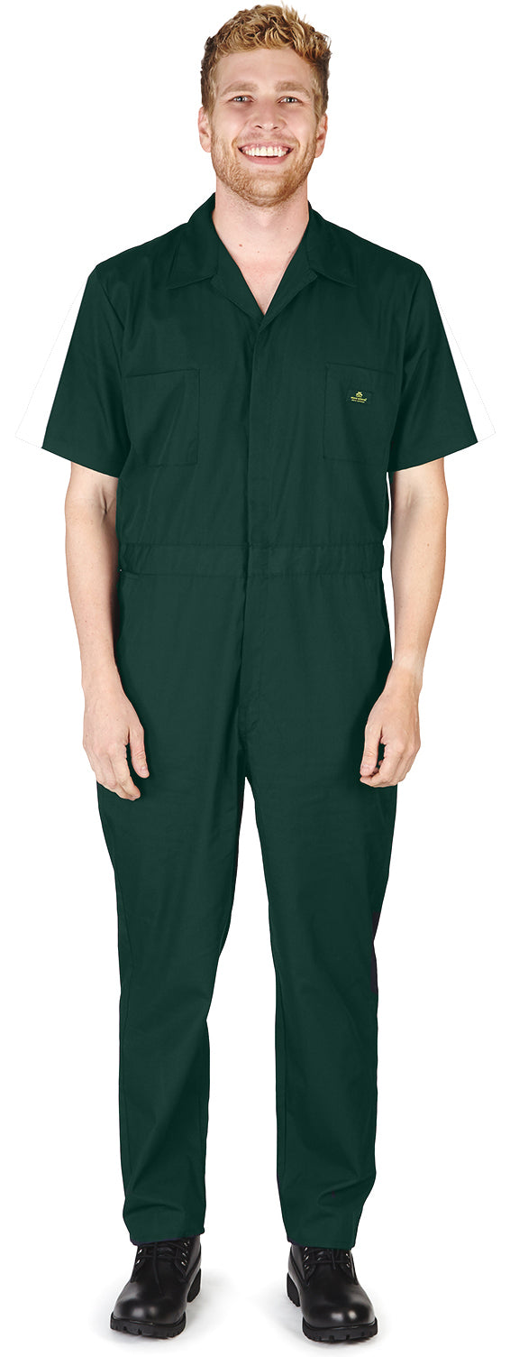 Natural Workwear Mens Short Sleeve Basic Blended Work Coverall XS - 4XL Order 1 Size Bigger