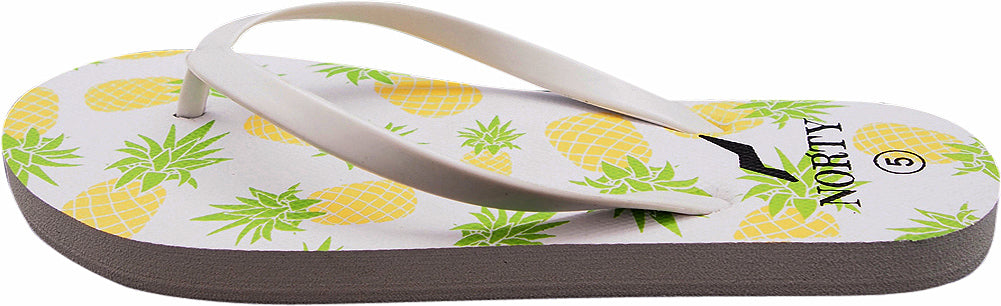 Norty Girl's Graphic Print Flip Flops Sandals for Beach, Pool Everyday Runs One Size Small