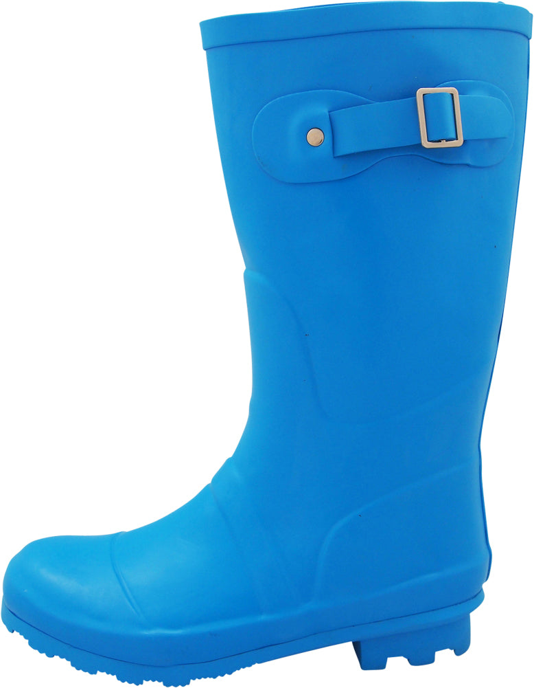 Norty Women's Hurricane Wellie - Glossy Matte Waterproof Mid-Calf Rainboots - Runs 1/2 Size Big