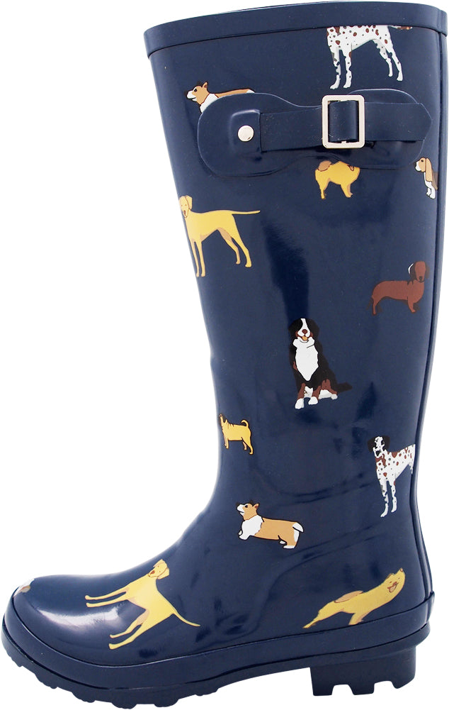 Norty Women’s Rain Boots Hi-Calf Waterproof 13 inch Rubber Garden Boot