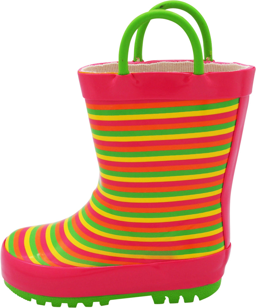 Norty New Toddlers / Little / Big Kids Boys Girls Waterproof Rubber Rain Boots