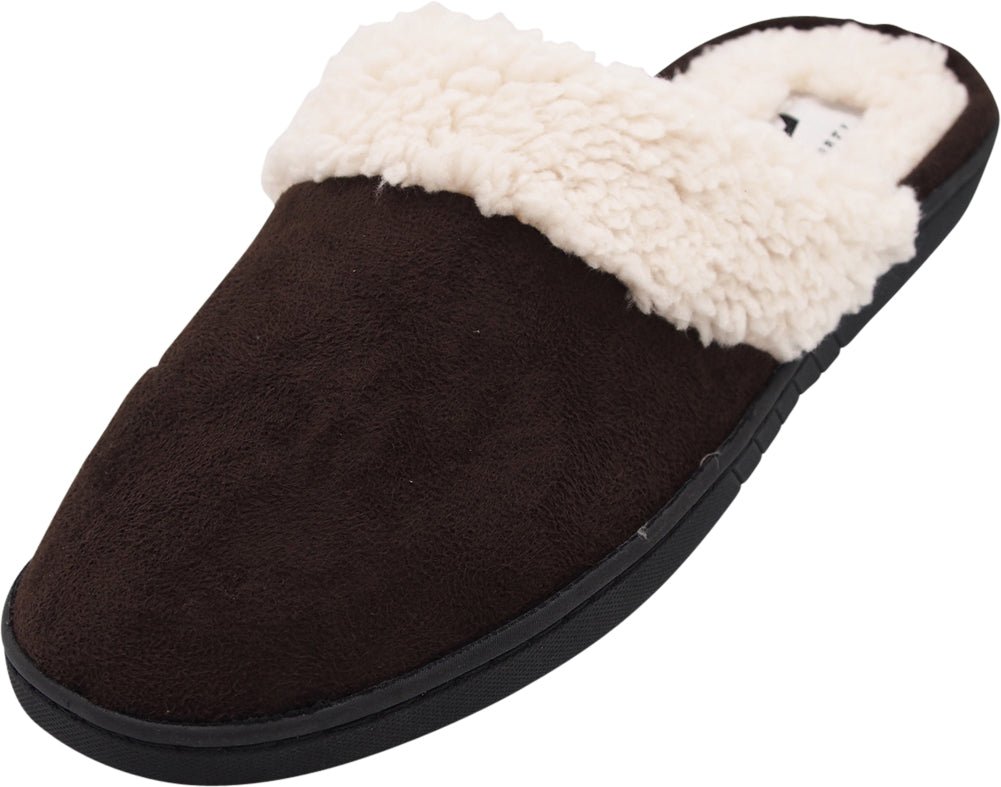 Norty Mens Slippers - Memory Foam Mule and Clog Slippers - Faux Suede, Microfiber or Flannel