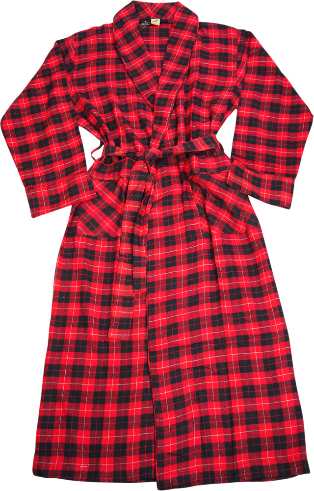 Norty Men's Soft Brushed Cotton Blend Flannel Shawl Collar Bathrobe