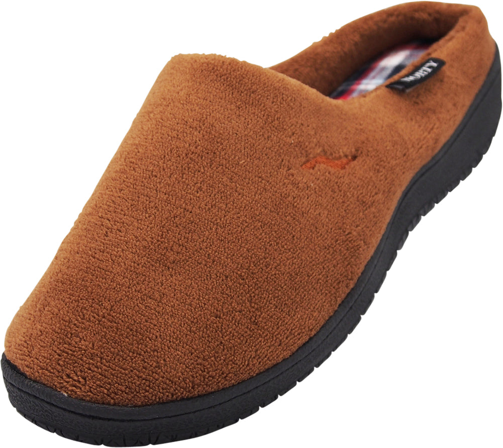 Norty Mens Slippers - Memory Foam Mule and Clog Slippers - Faux Suede, Microfiber or Flannel