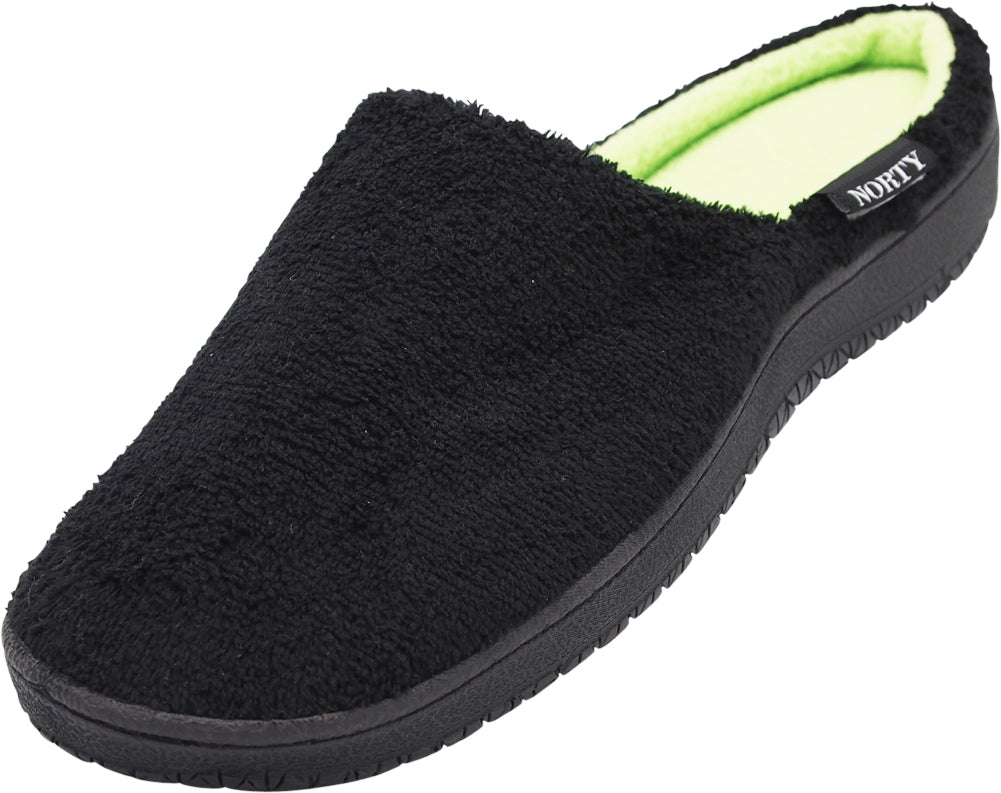 Norty Mens Slippers - Memory Foam Mule and Clog Slippers - Faux Suede, Microfiber or Flannel