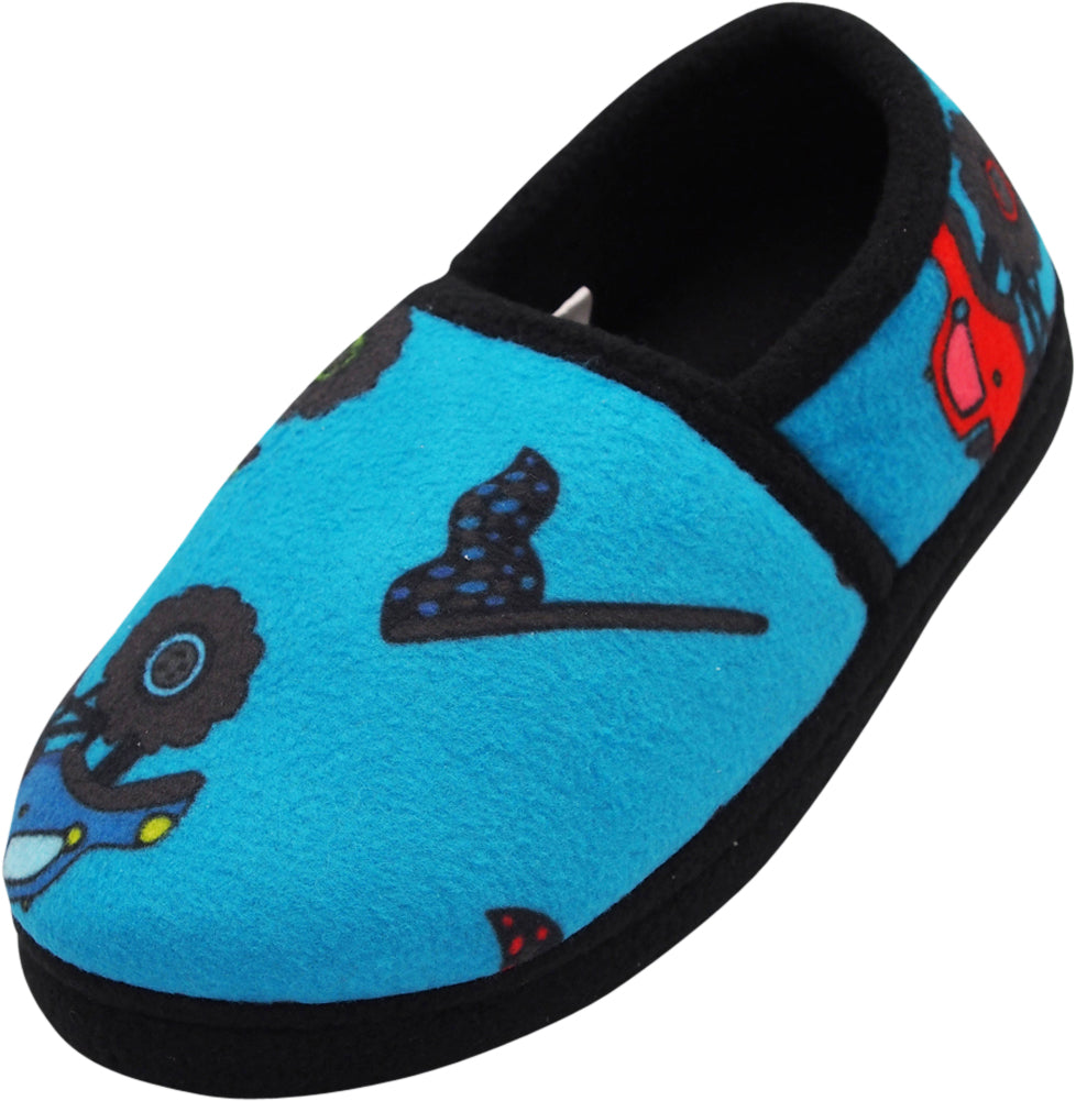 Norty Little Kid / Big Kid Boy's Fleece Memory Foam Slip On Indoor Slippers Shoe, 40833