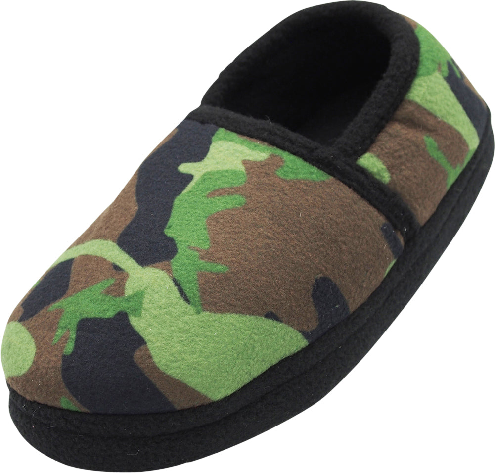 Norty Little Kid / Big Kid Boy's Fleece Memory Foam Slip On Indoor Slippers Shoe, 40833