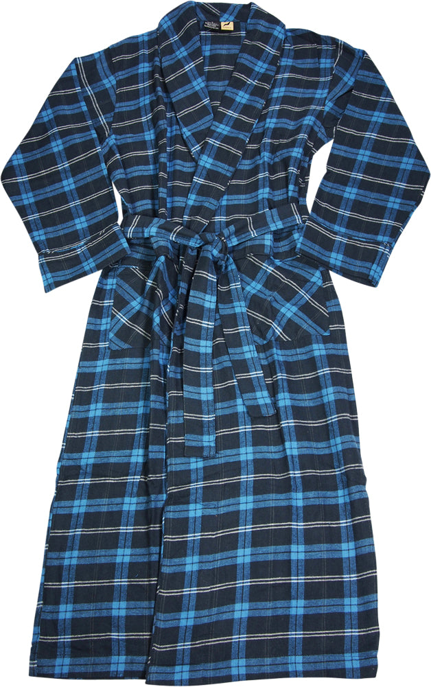 Norty Men's Soft Brushed Cotton Blend Flannel Shawl Collar Bathrobe