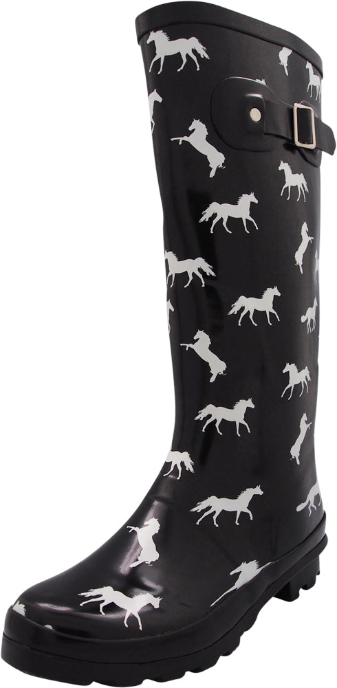 Norty Women’s Rain Boots Hi-Calf Waterproof 13 inch Rubber Garden Boot