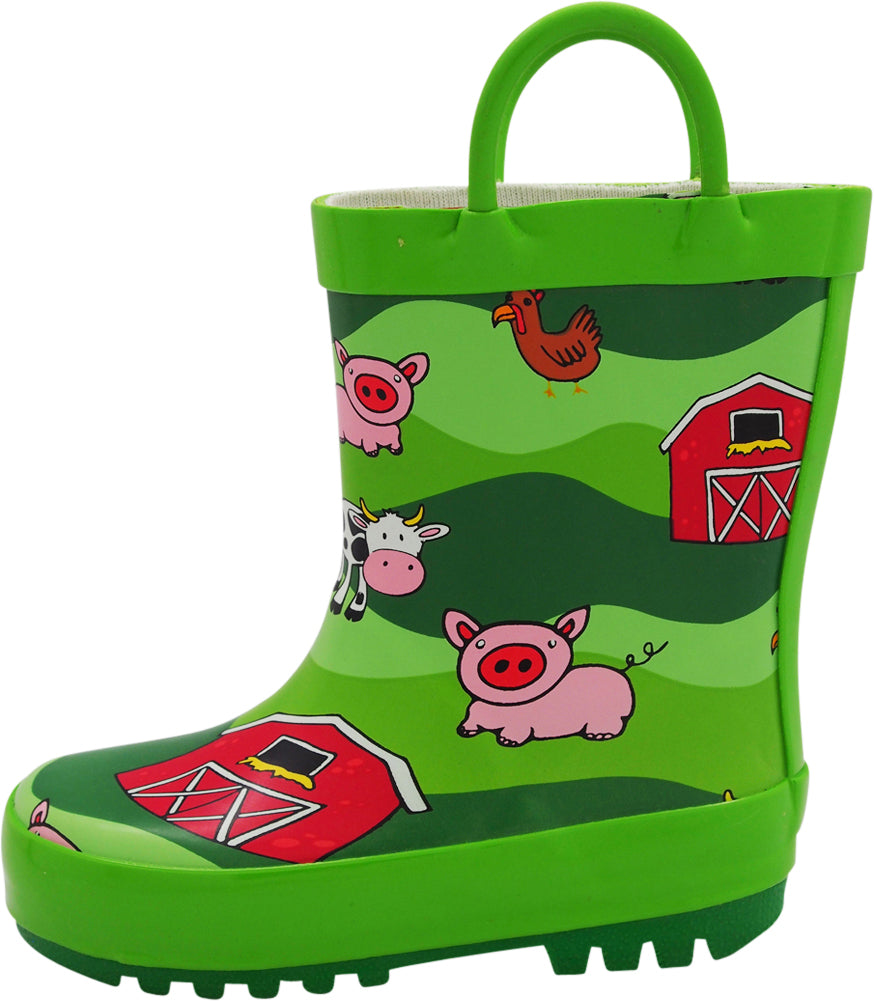 Norty New Toddlers / Little / Big Kids Boys Girls Waterproof Rubber Rain Boots