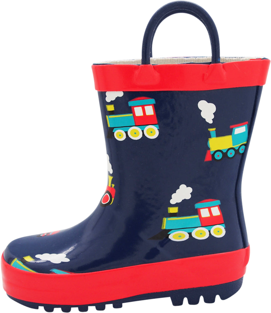 Norty New Toddlers / Little / Big Kids Boys Girls Waterproof Rubber Rain Boots