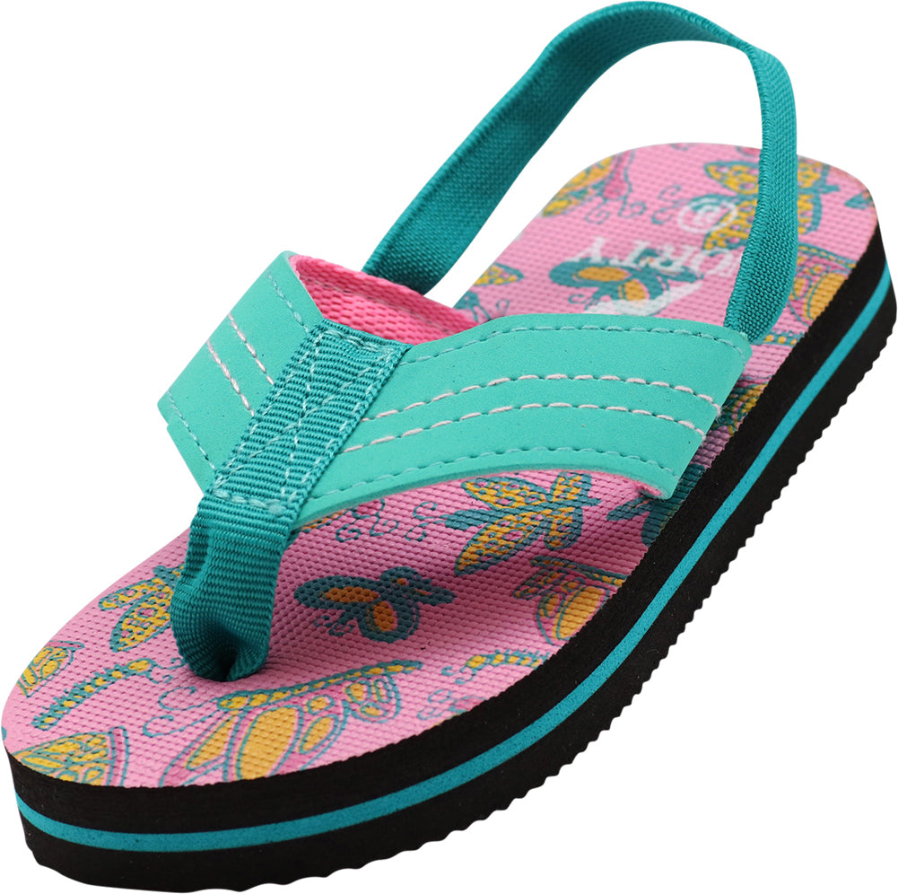 Norty Toddler Flip Flops for Kids Baby Boys Girls Elastic Slingback Flat Sandal