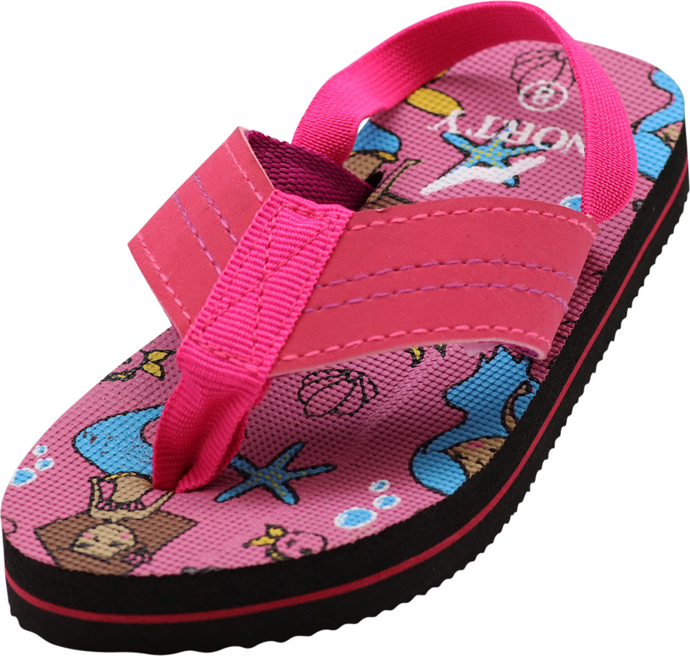 Norty Toddler Flip Flops for Kids Baby Boys Girls Elastic Slingback Flat Sandal