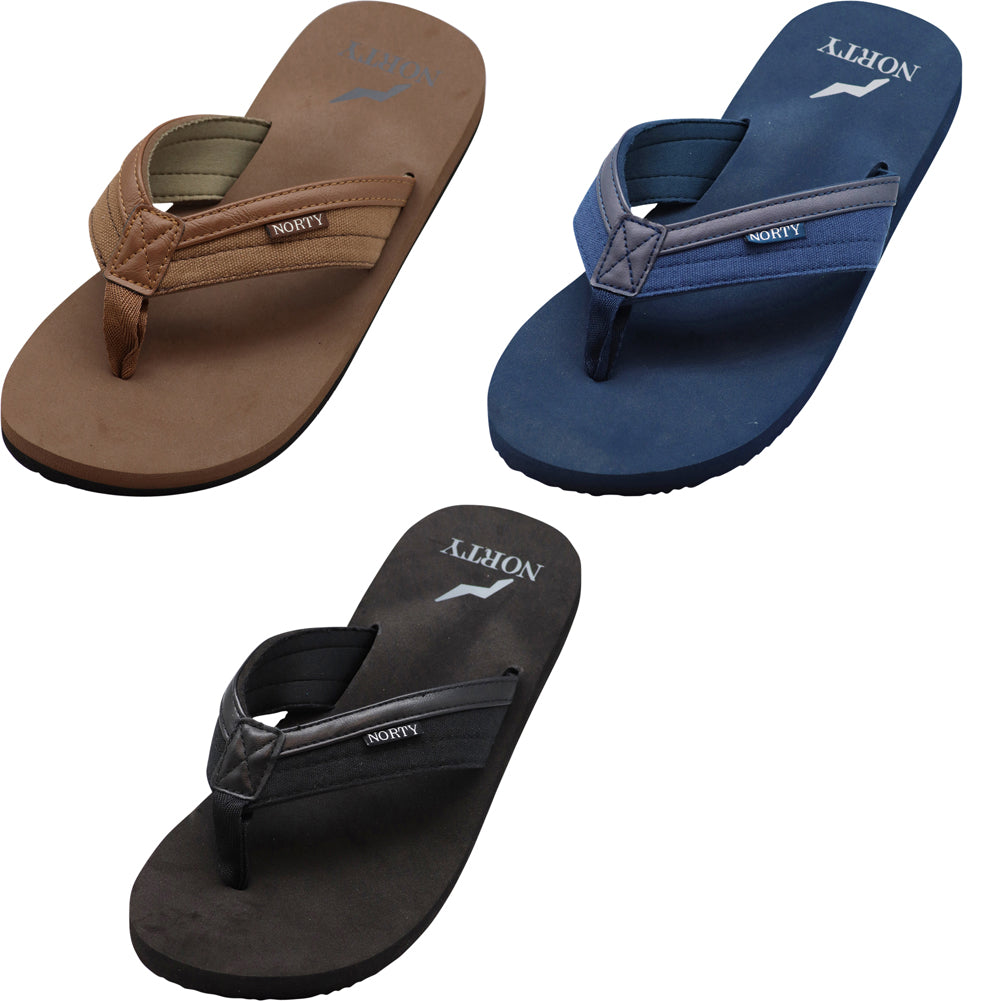 NORTY Men's Everyday Sandals Flip Flop Thong Shoe for Beach, Casual, Outdoor & Indoor