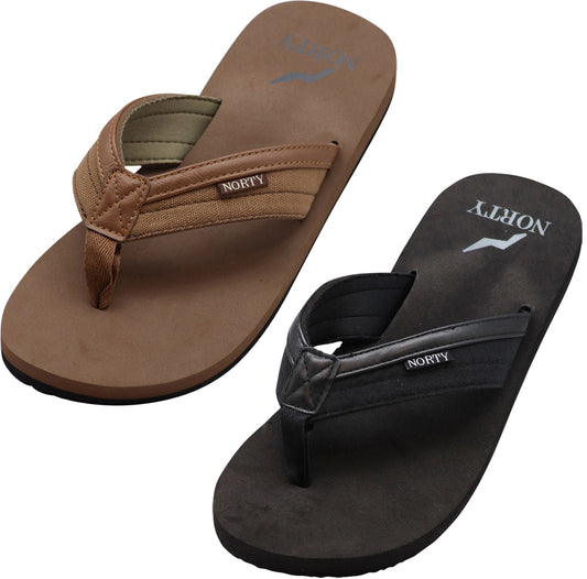 NORTY Young Men's Sandals for Beach, Casual, Outdoor & Indoor Flip Flop - RUNS 1 SIZE SMALL,