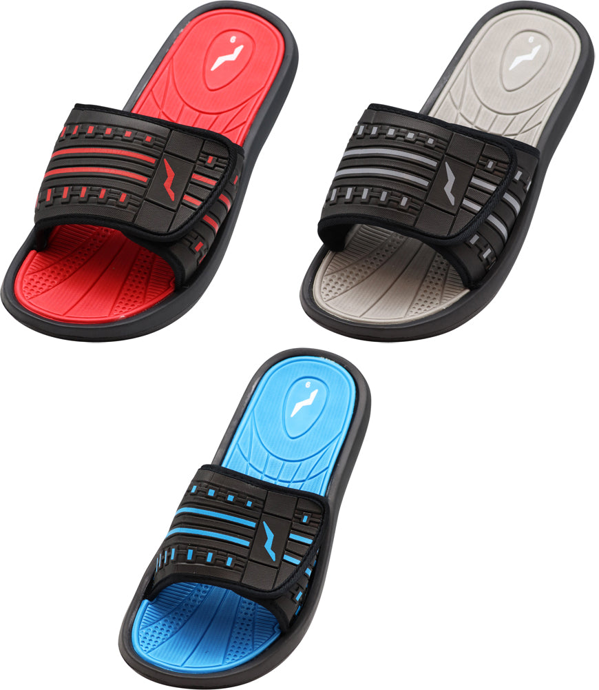 NORTY - Young Men's Shower, Beach, Pool, Casual, Adjustable Strap Slide Sandal RUNS 1 SIZE SMALL