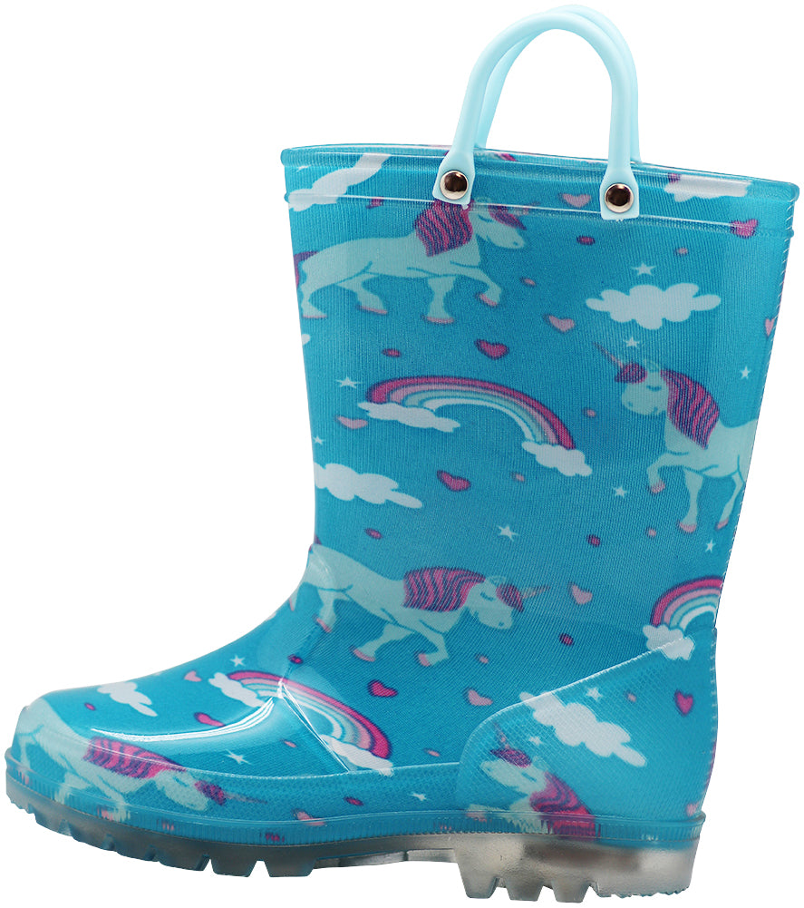 Light up unicorn hot sale rain boots