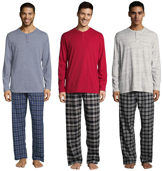 Hanes Men's Pajamas EcoSmart Flannel Plaid Pants Sleep Set Super Comfy PJs