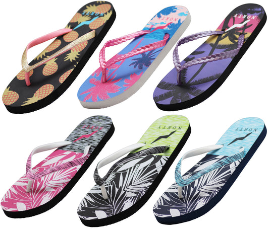 Norty Womens Flip Flops Casual Beach, Pool, Everyday Sandal Shoe