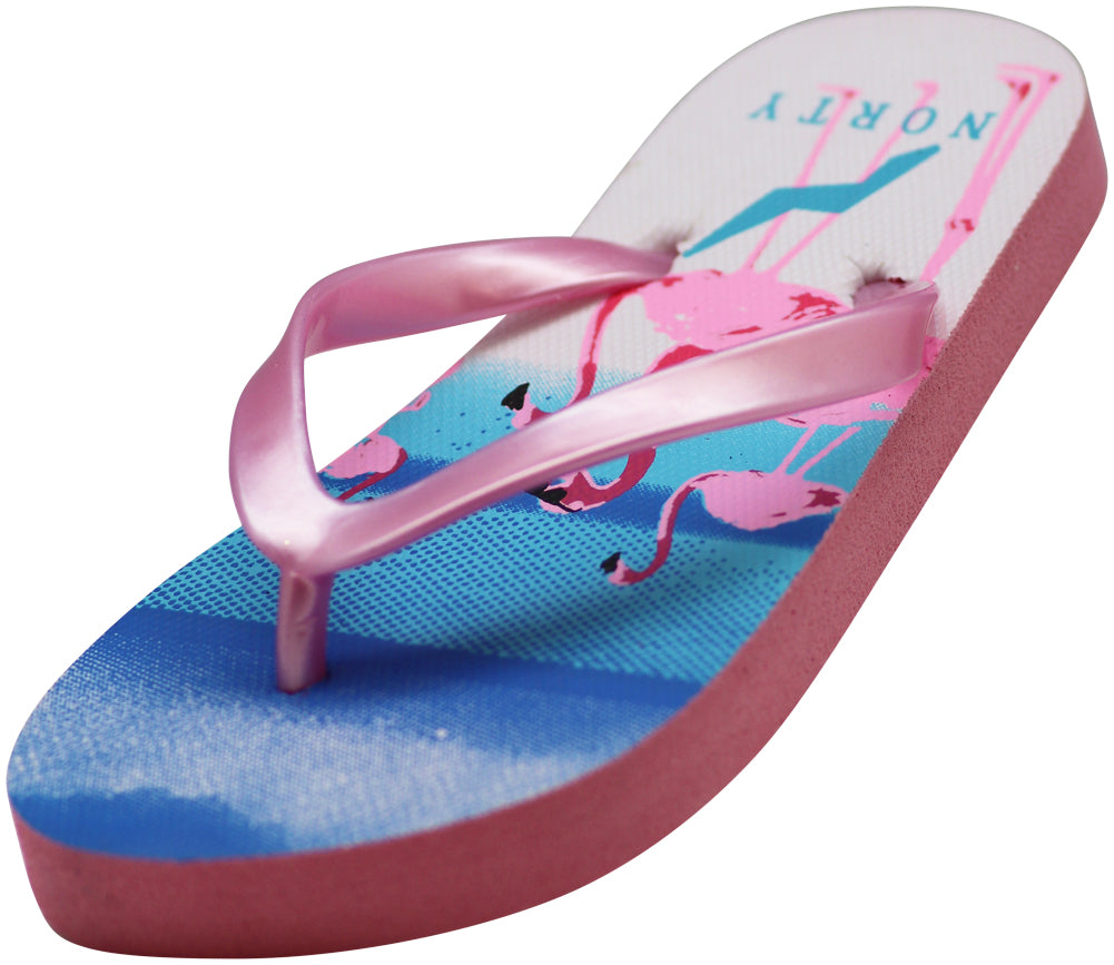 Girls flamingo cheap flip flops