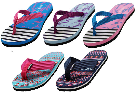 NORTY Girl's Casual Flip Flop Sandals For Beach, Pool or Everyday Runs 1 Size Small