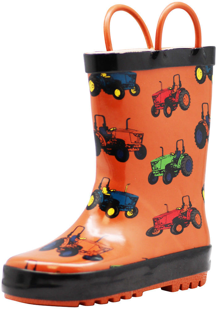 Norty Waterproof Rubber Rain Boots for Kids - Boys & Girls - Toddlers & Big Kids