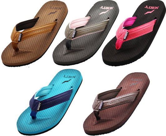 Norty Women's Soft Cushioned Footbed Flip Flop Thong Sandal