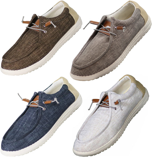 NORTY - Mens Lightweight Loafer Slip On Lace Up Boat Shoe