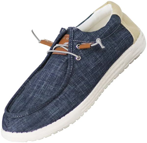 NORTY - Mens Lightweight Loafer Slip On Lace Up Boat Shoe