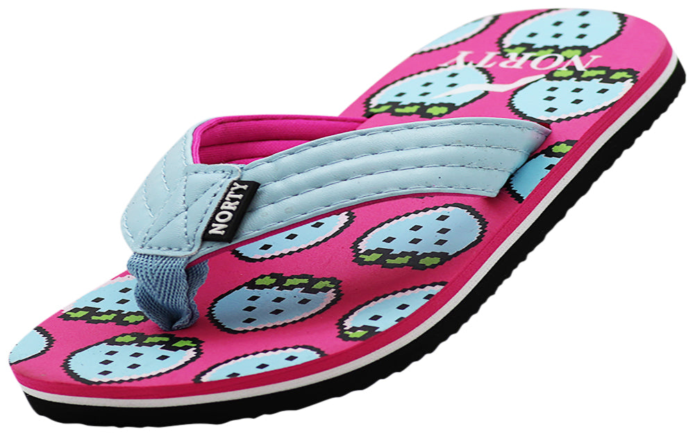 NORTY Girl's Casual Flip Flop Sandals For Beach, Pool or Everyday Runs 1 Size Small