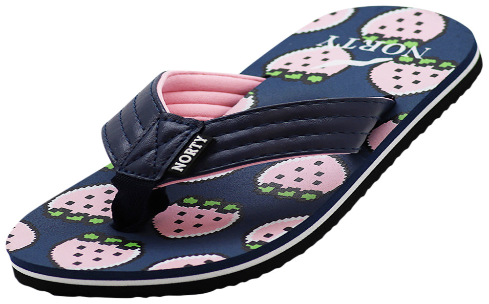 NORTY Girl's Casual Flip Flop Sandals For Beach, Pool or Everyday Runs 1 Size Small