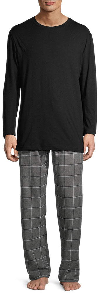 Hanes Big Mens Jersey Flannel Sleep Lounge Pajama Set