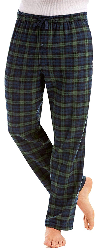 Hanes Mens Cotton Blend Flannel Plaid Drawstring Lounge Sleep Pajama Pant