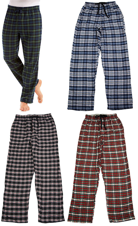 Hanes Mens Cotton Blend Flannel Plaid Drawstring Lounge Sleep Pajama Pant