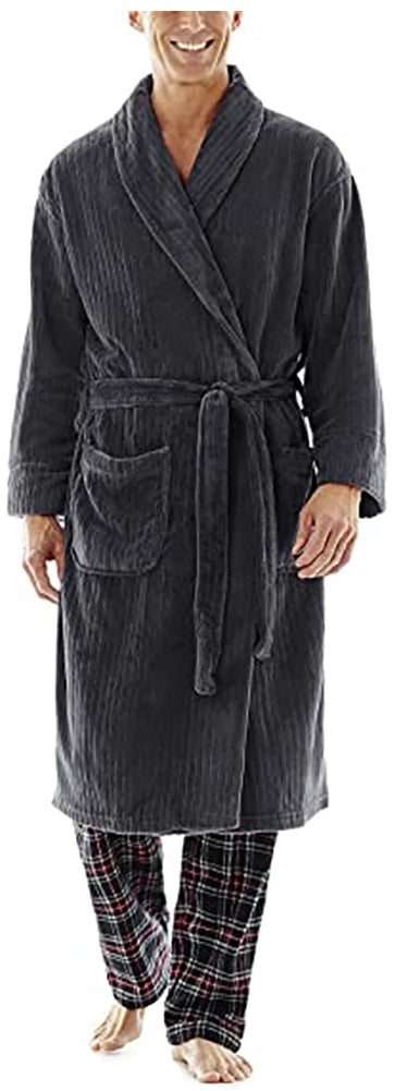 Hanes Men's Big and Tall Soft Touch Cozy Fleece Robe