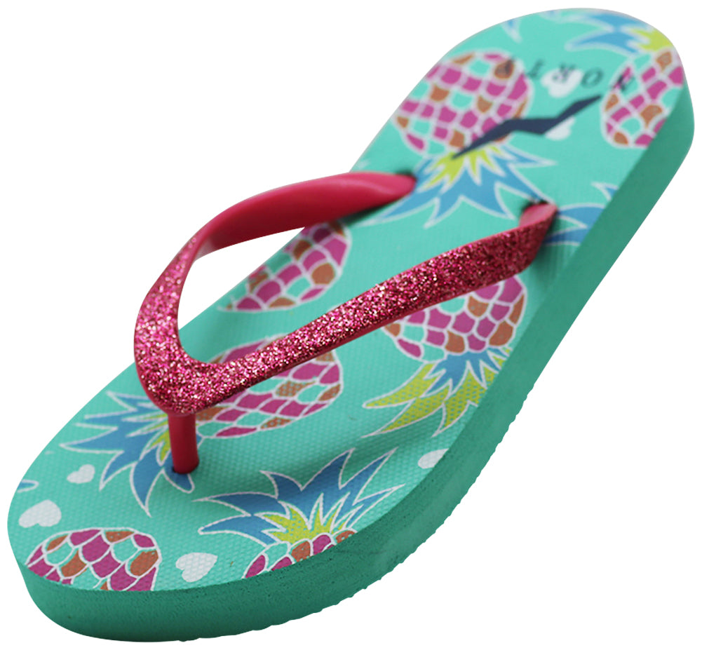 Norty Girl's Flip Flops for Beach, Pool, Everyday Sandal Shoe Runs One Size Small