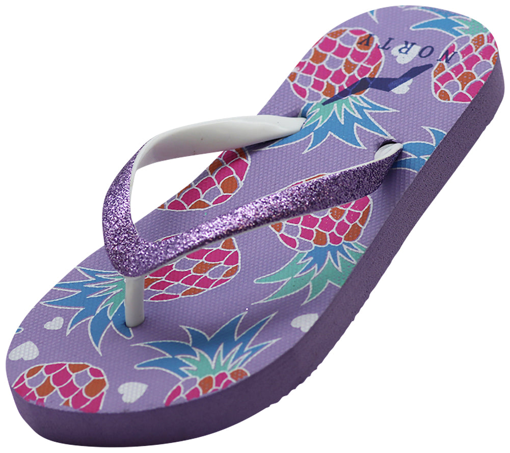 Norty Girl's Flip Flops for Beach, Pool, Everyday Sandal Shoe Runs One Size Small