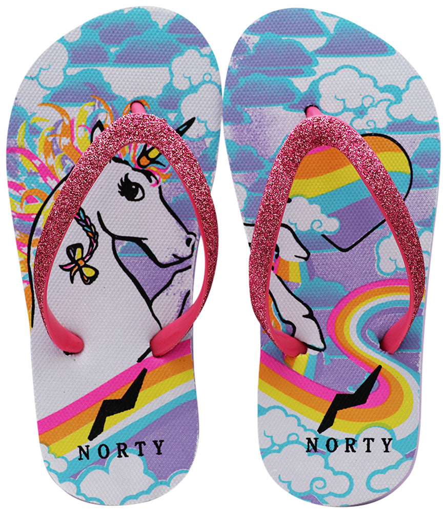 Norty Girl's Flip Flops for Beach, Pool, Everyday Sandal Shoe Runs One Size Small