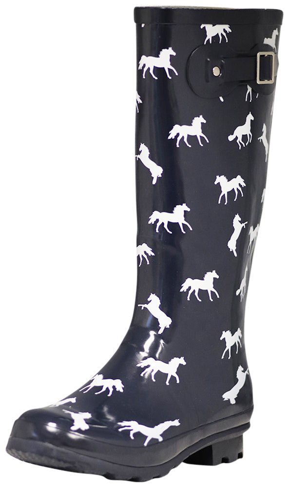 Norty Women’s Rain Boots Hi-Calf Waterproof 13 inch Rubber Garden Boot