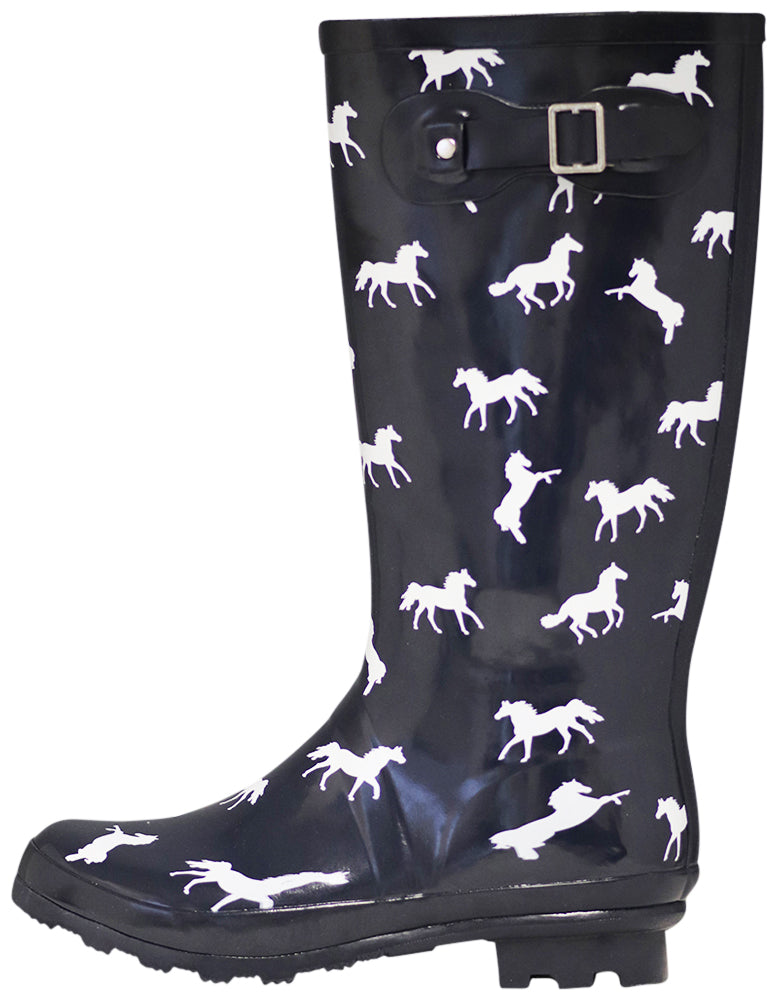 Norty Women’s Rain Boots Hi-Calf Waterproof 13 inch Rubber Garden Boot