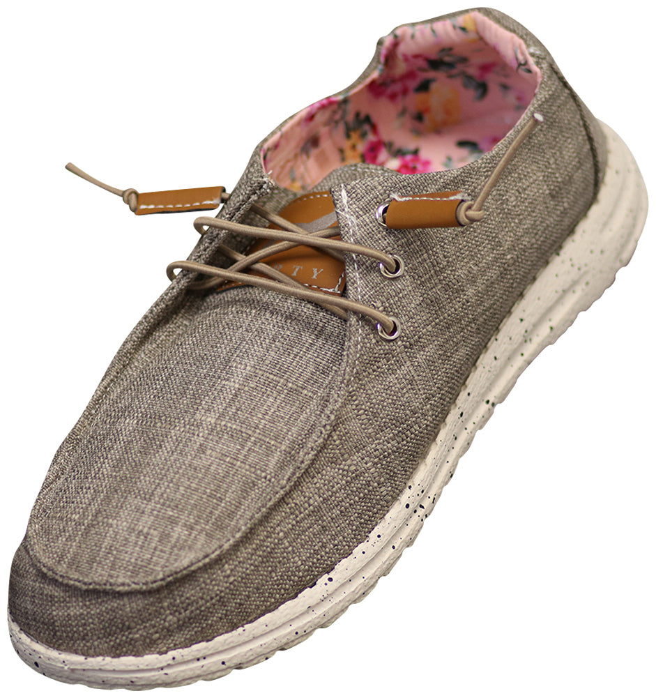 NORTY Women's Lightweight Loafer Slip On Lace Up Boat Shoe