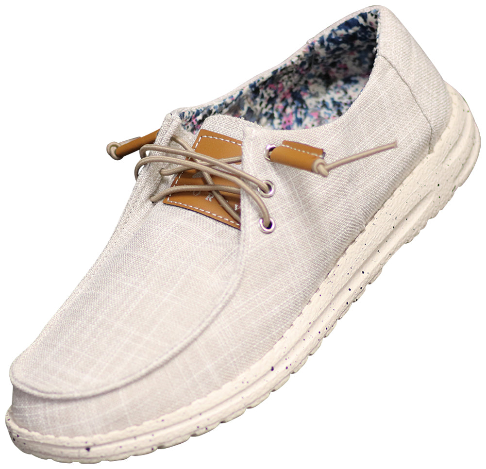 NORTY Women's Lightweight Loafer Slip On Lace Up Boat Shoe