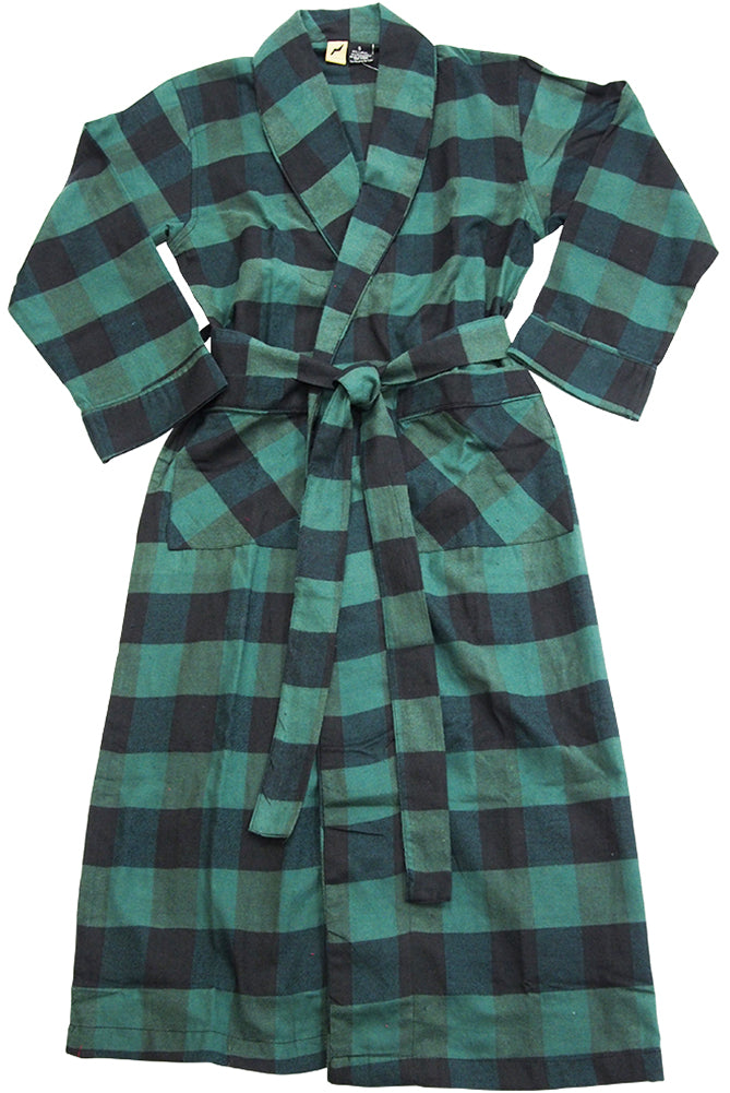 Norty Men's Soft Brushed Cotton Blend Flannel Shawl Collar Bathrobe