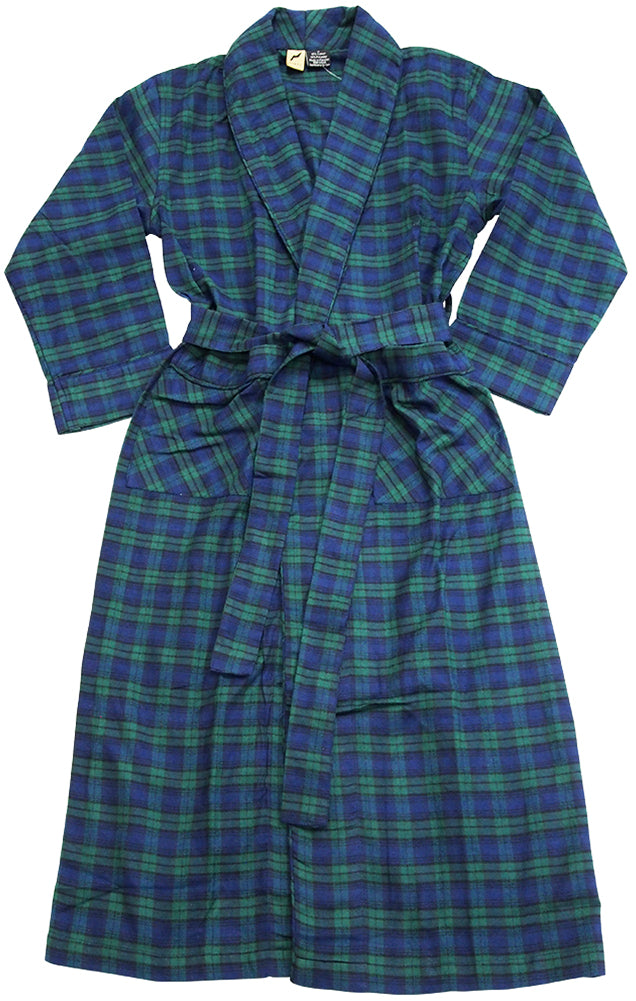 Norty Men's Soft Brushed Cotton Blend Flannel Shawl Collar Bathrobe