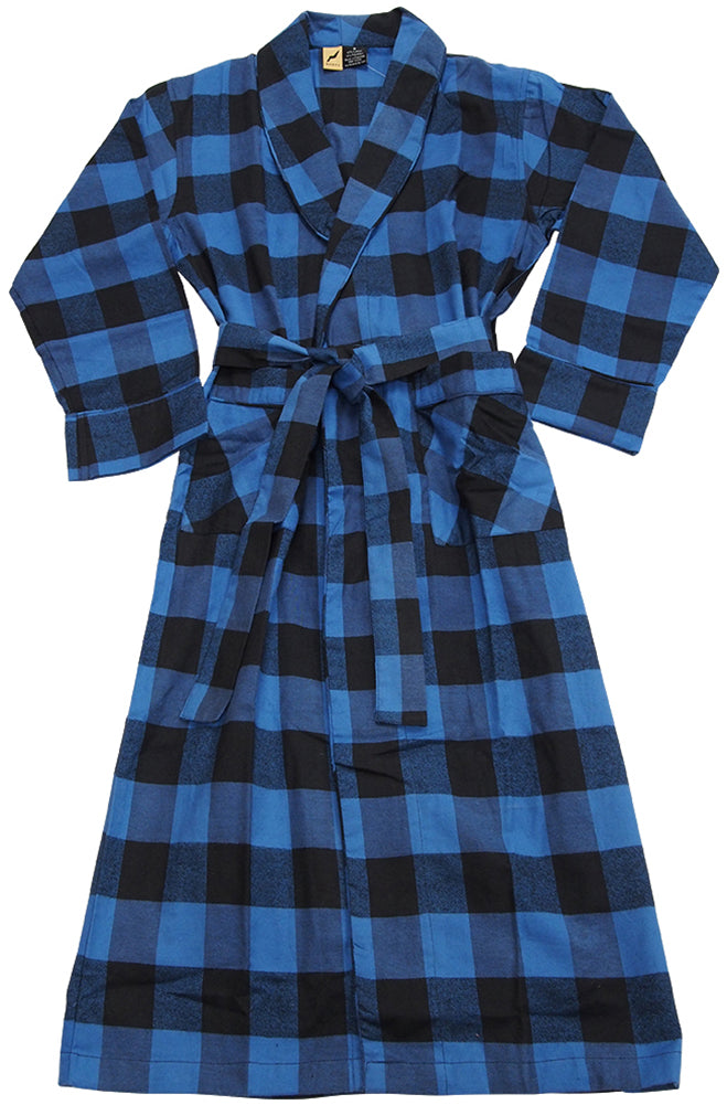 Norty Men's Soft Brushed Cotton Blend Flannel Shawl Collar Bathrobe