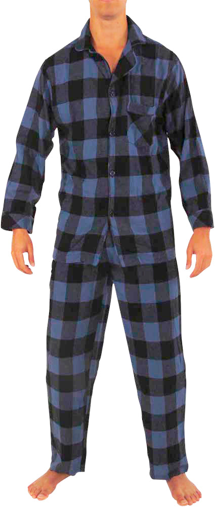 Norty Big Mens Cotton Blend Yarn Flannel Pajama Lounge Sleep Sets