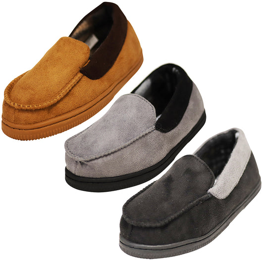 NORTY Little Kids/Toddler Boys Girls Faux Suede Moccasin Slip On Slippers - Run One Size Small