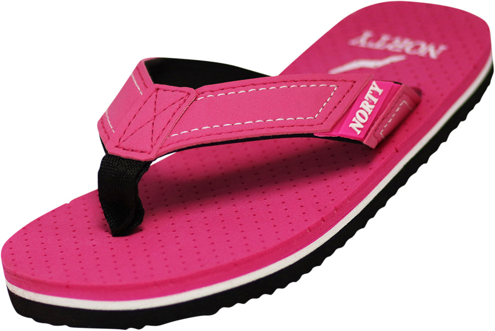 NORTY Girl's Casual Flip Flop Sandals For Beach, Pool or Everyday Runs 1 Size Small