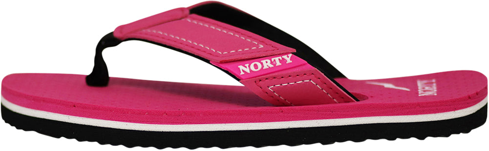 NORTY Girl's Casual Flip Flop Sandals For Beach, Pool or Everyday Runs 1 Size Small