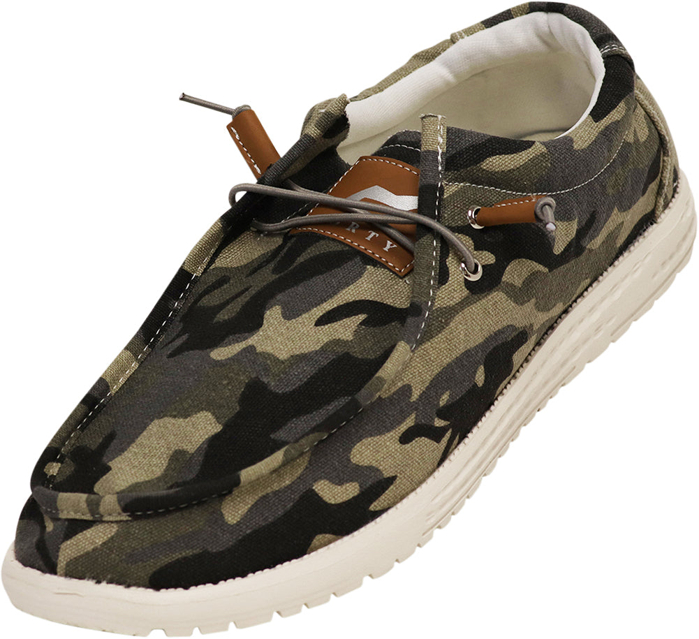 NORTY Men's Lightweight Loafer Slip On Lace Up Casual Boat Shoe